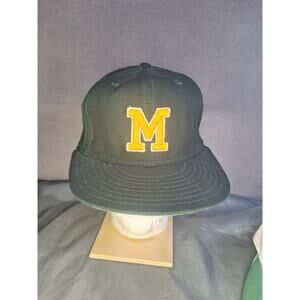 Vintage 1960's New Era University of Michigan Wolverines Green w/ Yellow Logo
